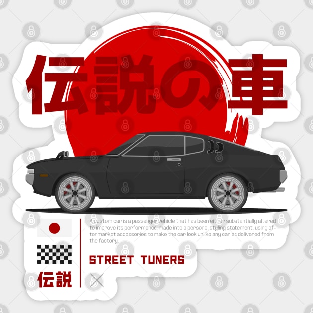 Tuner Black Celica MK1 JDM Sticker by GoldenTuners